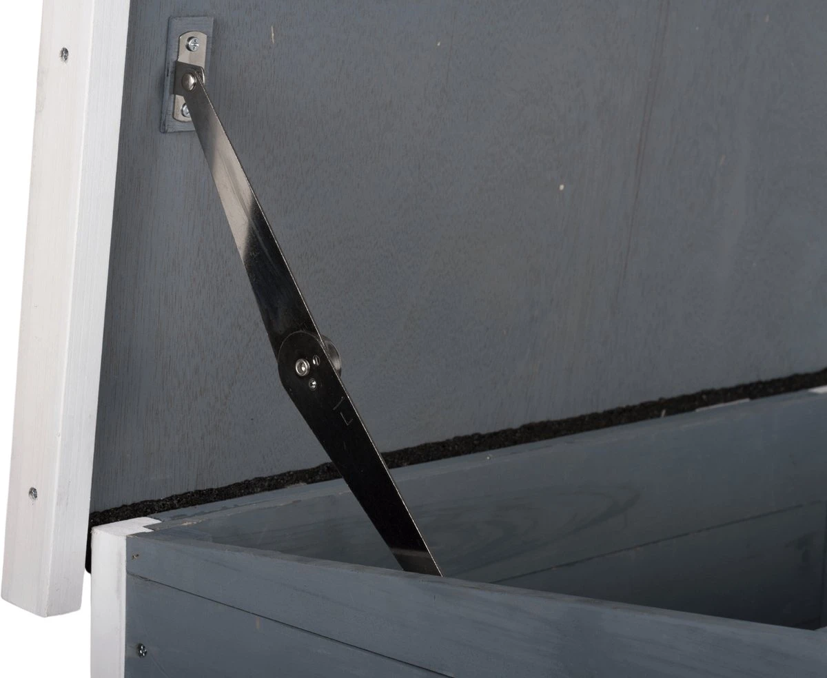 MyMax Kattenhuis - Hout - Openslaand Bitumen Dak - Kattenhuis Voor Buiten - Kattenhok - Kattenhuisje Hout - Grijs - 57*45*43CM - Afbeelding 6