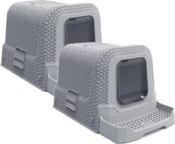 Adori Kattentoilet Rattan 69x42x41 Cm - Kattenbak - 2 X Grijs