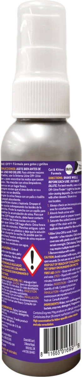 Urine Off - Geur En Vlekverwijderaar Voor Kitten En Kat Urine 118 Ml - Afbeelding 2