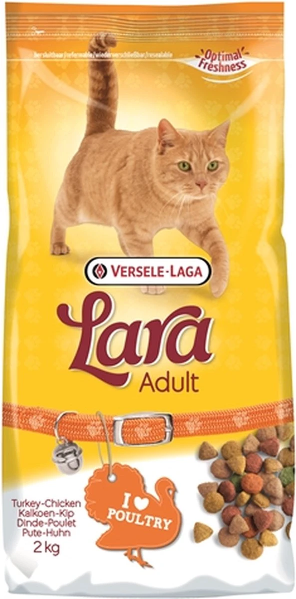 Versele-Laga Lara - Adult - Kalkoen/Kip - Kattenvoer - 2 Kg - Afbeelding 6