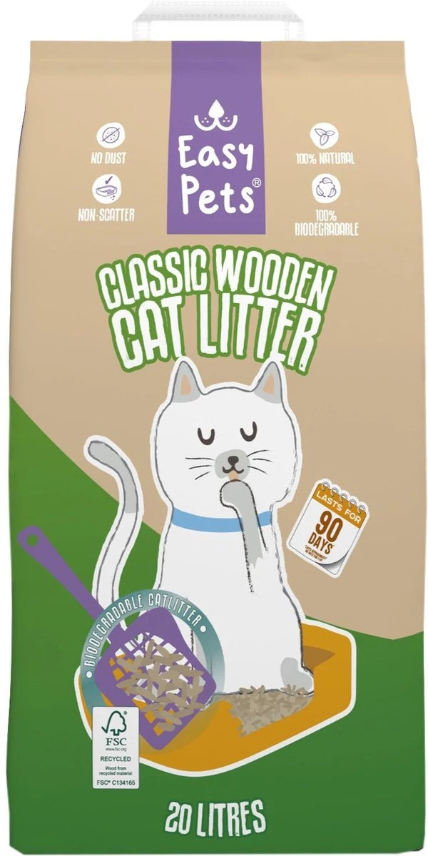 Easypets Houtkorrel Kattenbakvulling 10KG - 20L - Biologisch Afbreekbare Houtkorrels - FSC - Afbeelding 5