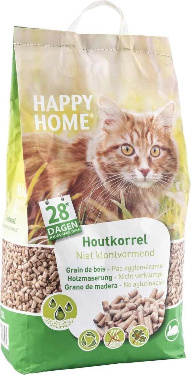 Happy Home Natural Wood - Kattenbakvulling - 20 L