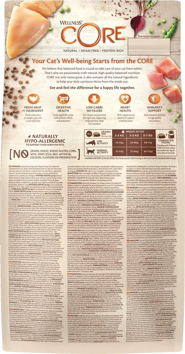 Wellness Core Grain Free Cat Original Kalkoen & Kip - Kattenvoer - 1.75 Kg - Afbeelding 4