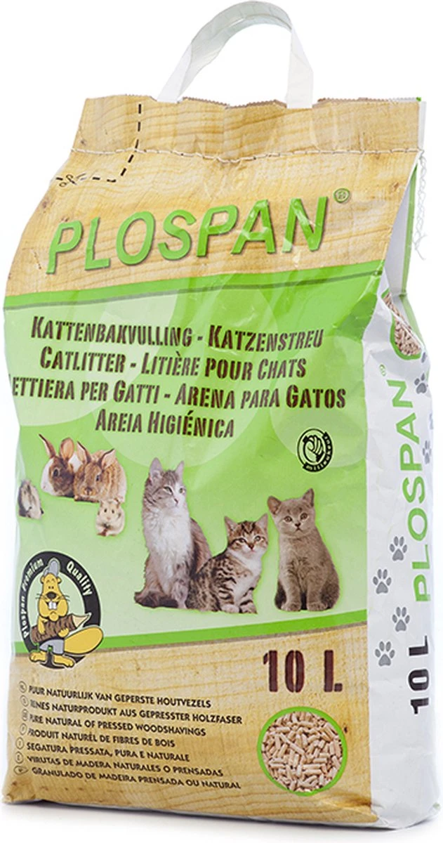 Plospan Houtkorrel Kattenbakvulling - 10 Ltr - Afbeelding 3
