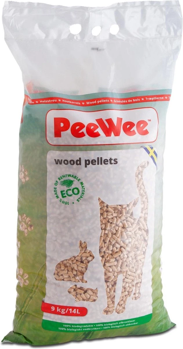 Peewee Houtkorrels Kattenbakvulling - 9 Kg (14l) - Afbeelding 2