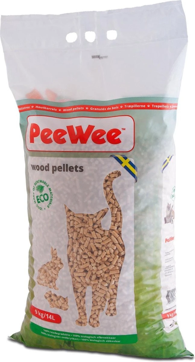 Peewee Houtkorrels Kattenbakvulling - 9 Kg (14l) - Afbeelding 3