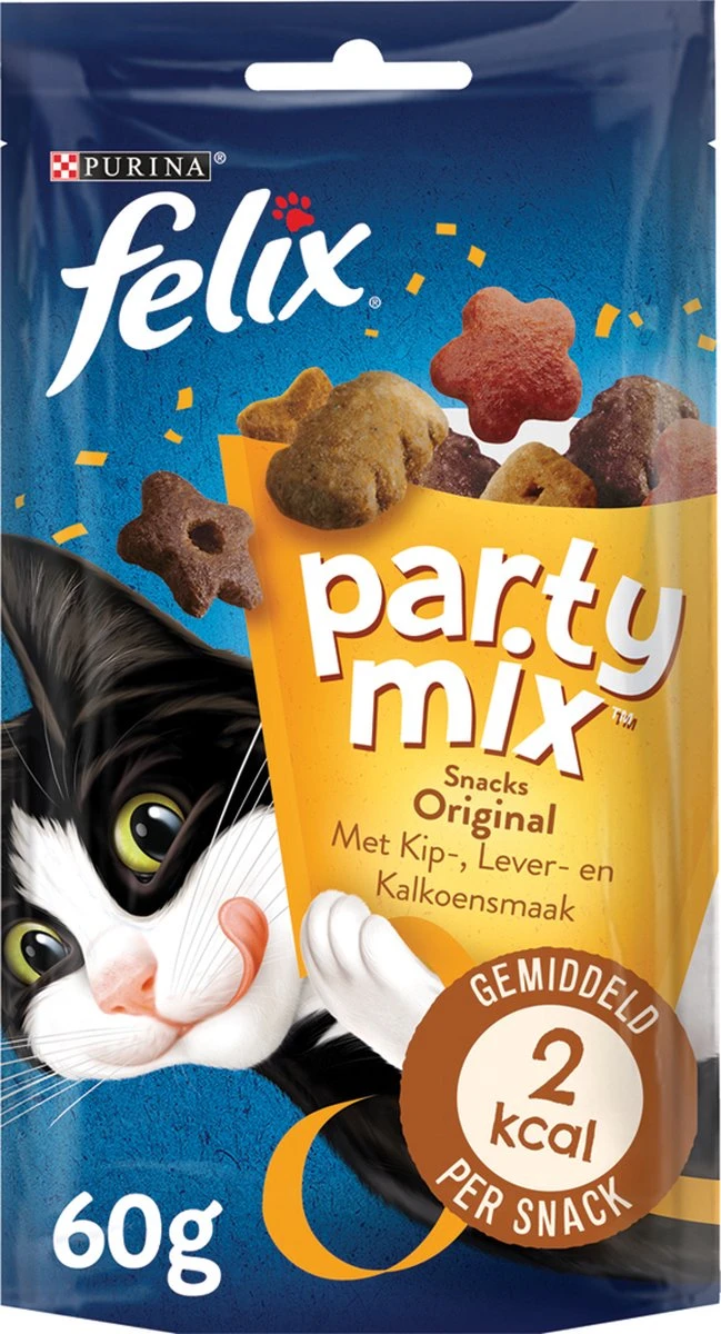 Felix Cat Snacks Party Mix - Kattensnacks Original En Seaside - 16 X 60g - Afbeelding 8