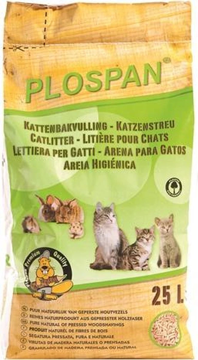 Plospan Houtkorrel Kattenbakvulling - 10 Ltr - Afbeelding 4
