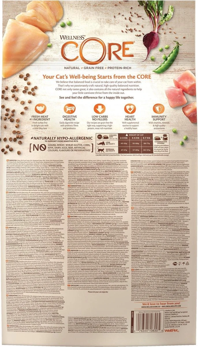 Wellness Core Kattenvoer Original Kalkoen - Kip 4 Kg - Afbeelding 4