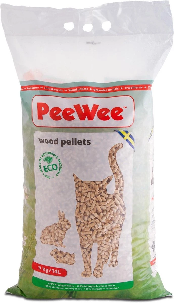 Peewee Houtkorrels Kattenbakvulling - 9 Kg (14l)