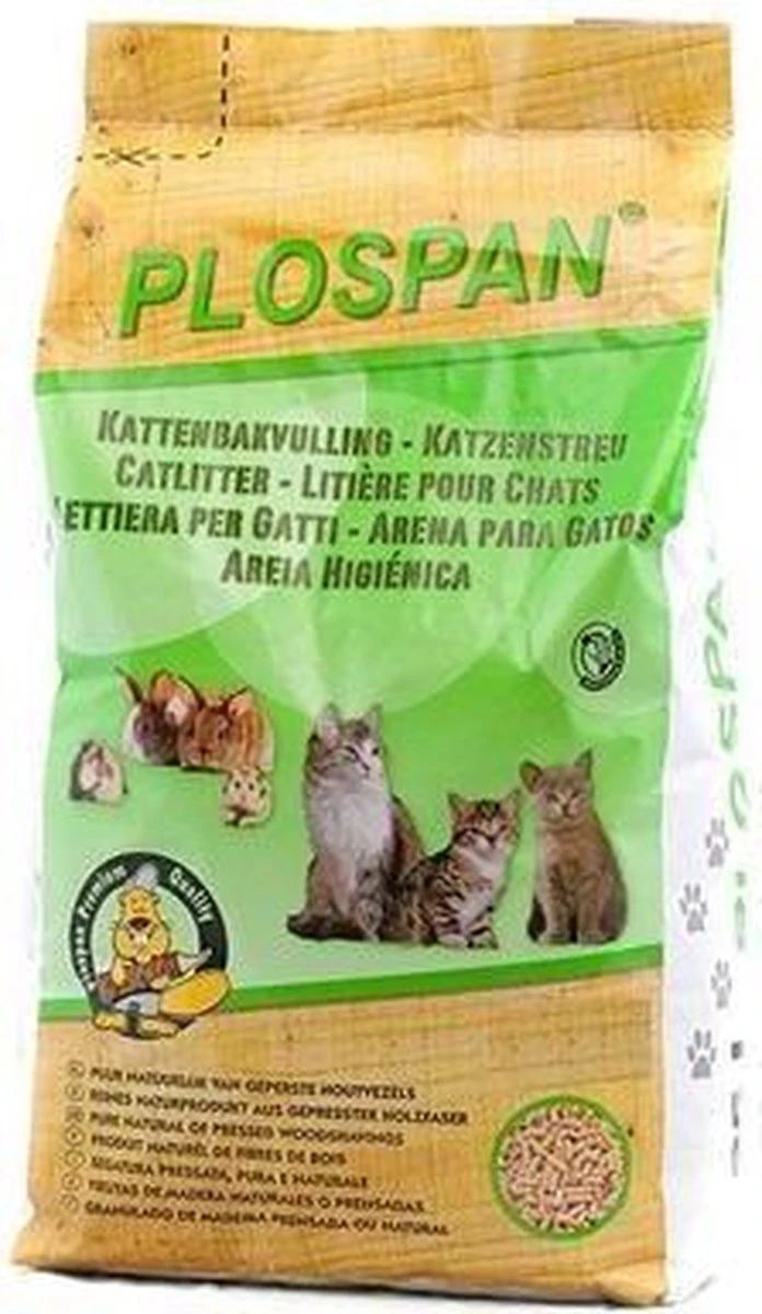 Plospan Houtkorrel Kattenbakvulling - 10 Ltr - Afbeelding 2