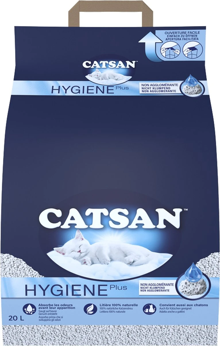 Catsan Hygiene Plus - Kattenbakvulling Geurabsorberend - 20 L - Afbeelding 2