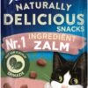 Felix Naturally Delicious Zalm & Spinazie - Kattensnacks - 8 X 50g