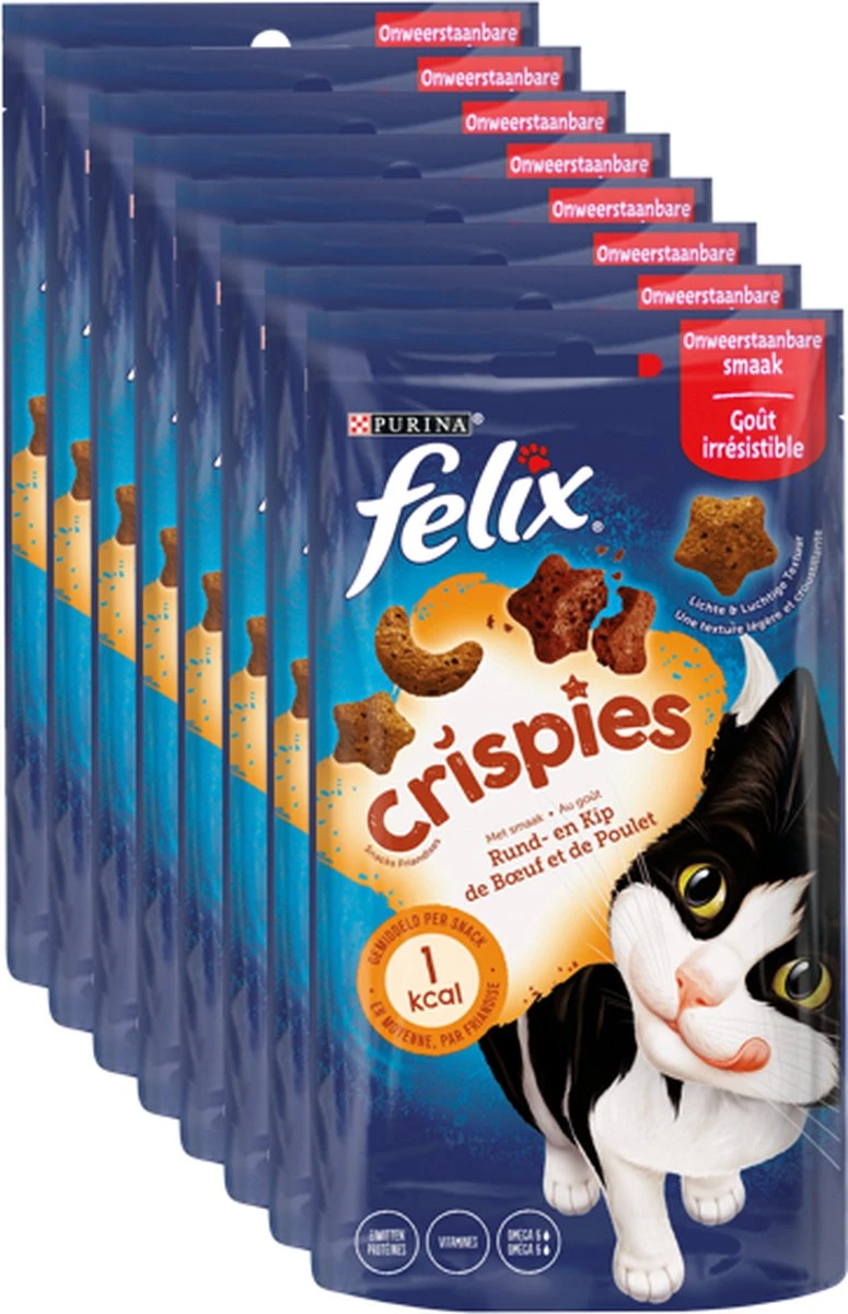 Felix Crispies - Kattensnacks Rund & Kip - 8 X 45g - Afbeelding 2