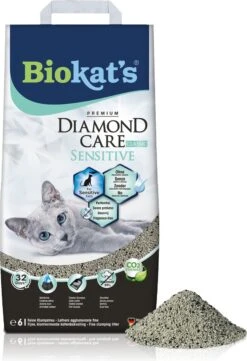 Biokat's Diamond Care Sensitive Classic - 6 L - Kattenbakvulling - Klontvormende - Zonder Geur - Aktieve Kool - Voor Gevoelige Katten