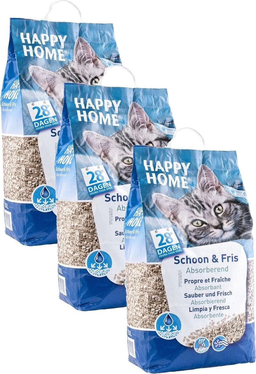Happy Home Clean Fresh - Kattenbakvulling - 3 X 20 L - Afbeelding 2