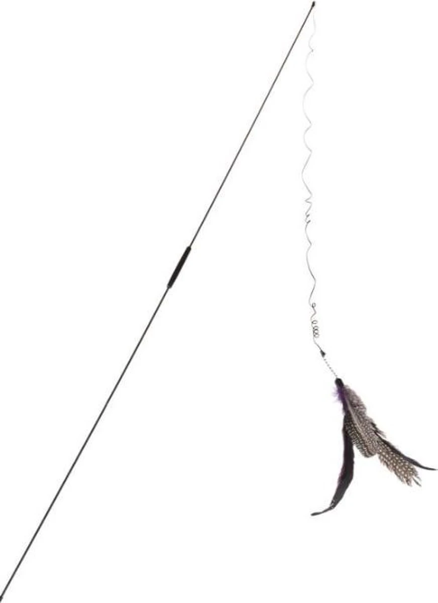 FUZLY - Kattenspeelgoed - Hengel Met Veer - +extra Veer - Kattenspeeltjes - Bewegend Kattenspeelgoed- Kattenspeeltjes Intelligentie - Kattenhengel - Kattenspeeltje Interactief