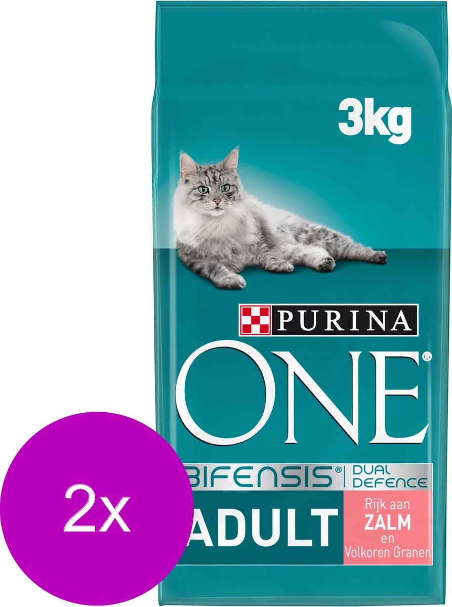 Purina One Adult Zalm&Granen - Kattenvoer - 2 X 3 Kg - Afbeelding 3