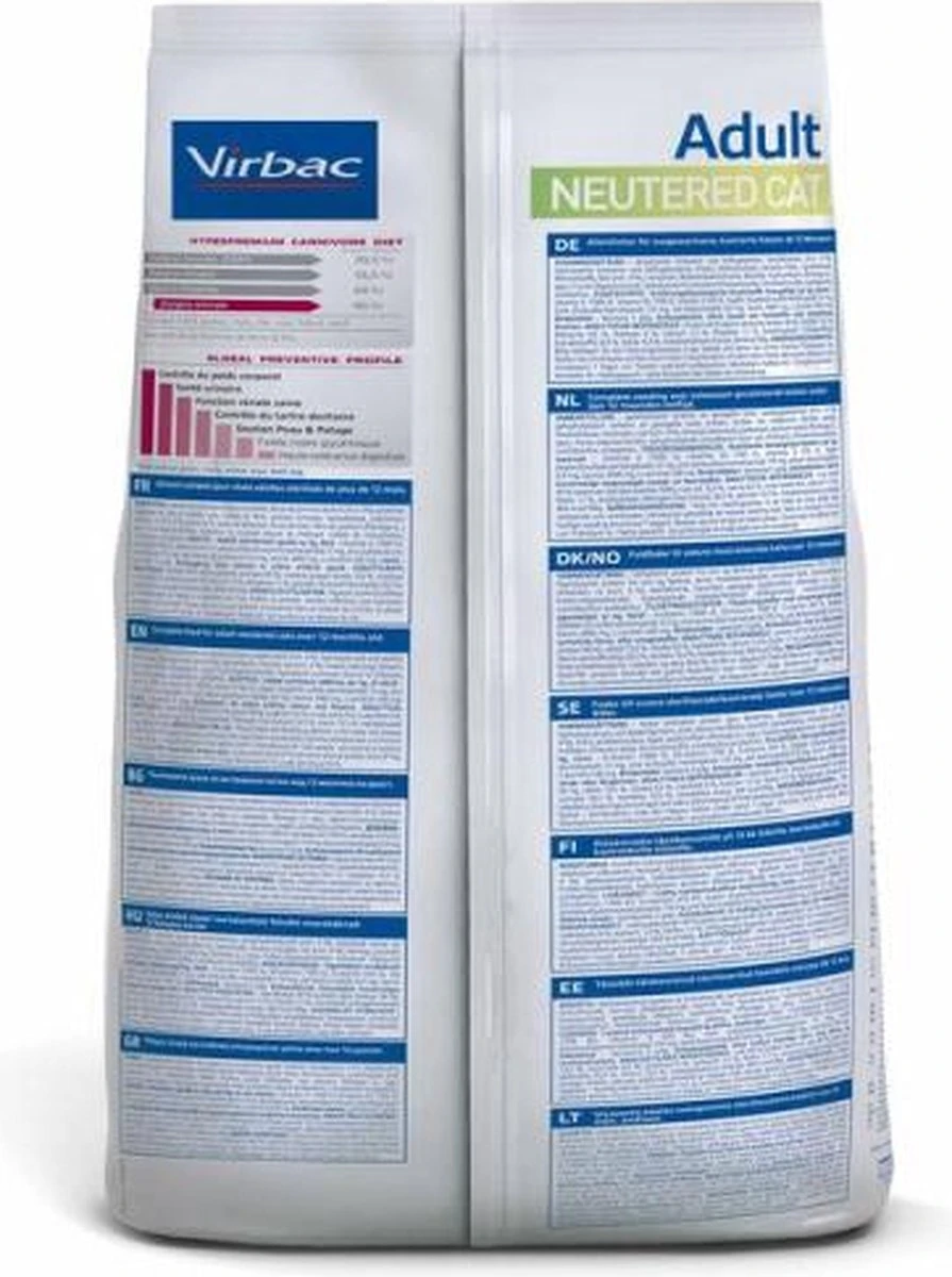 Virbac HPM Veterinary Adult Neutered Cat - Kattenvoer - 3 Kg - Afbeelding 2