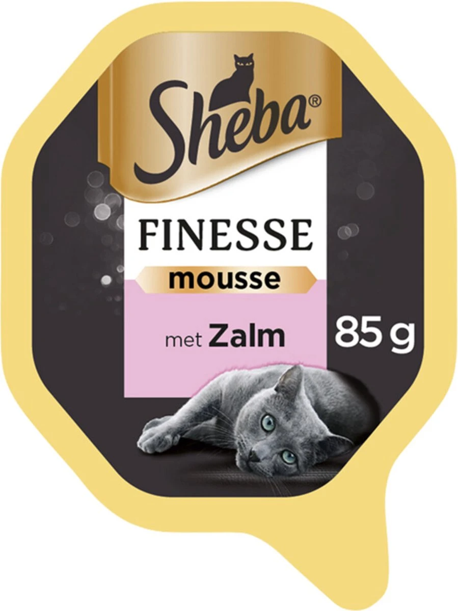 Sheba Finesse - Katten Natvoer - Mousse - Zalm - 22 X 85 Gr - Afbeelding 4