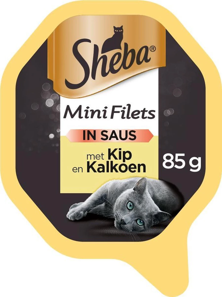 Sheba Mini Filets In Saus Katten Natvoer - Kip & Kalkoen - 22 X 85 Gr - Afbeelding 3