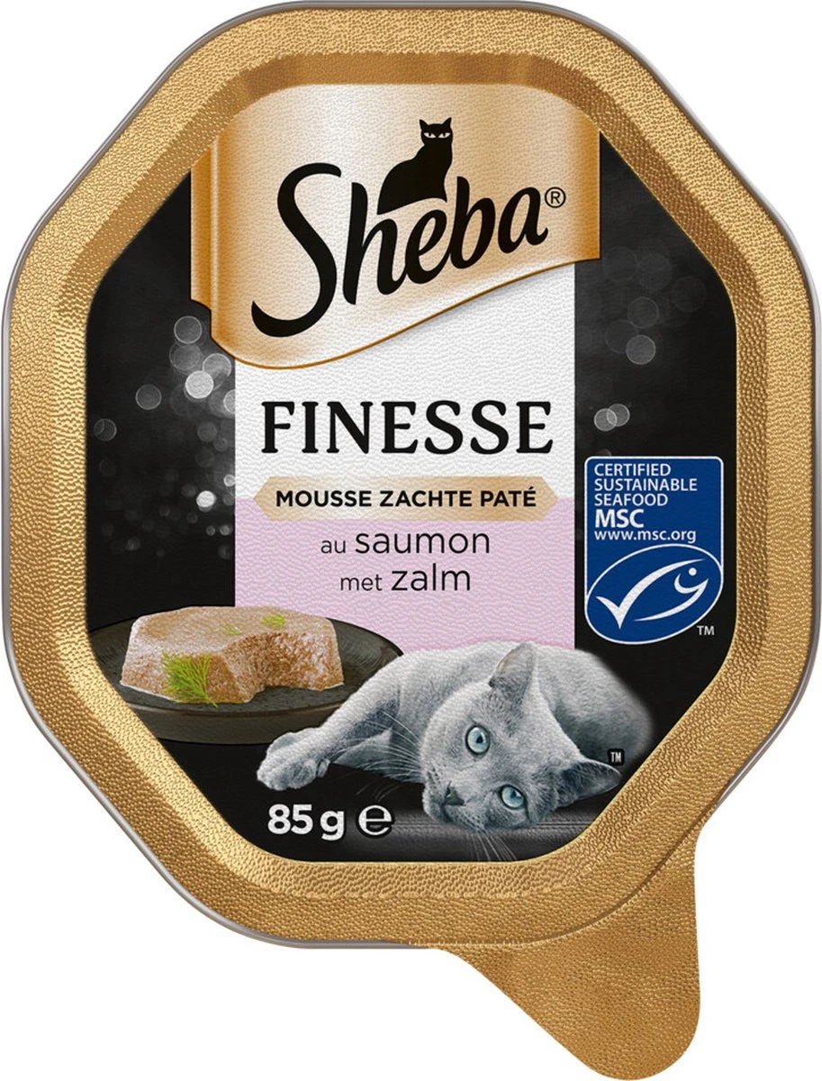 Sheba Finesse - Katten Natvoer - Mousse - Zalm - 22 X 85 Gr - Afbeelding 3