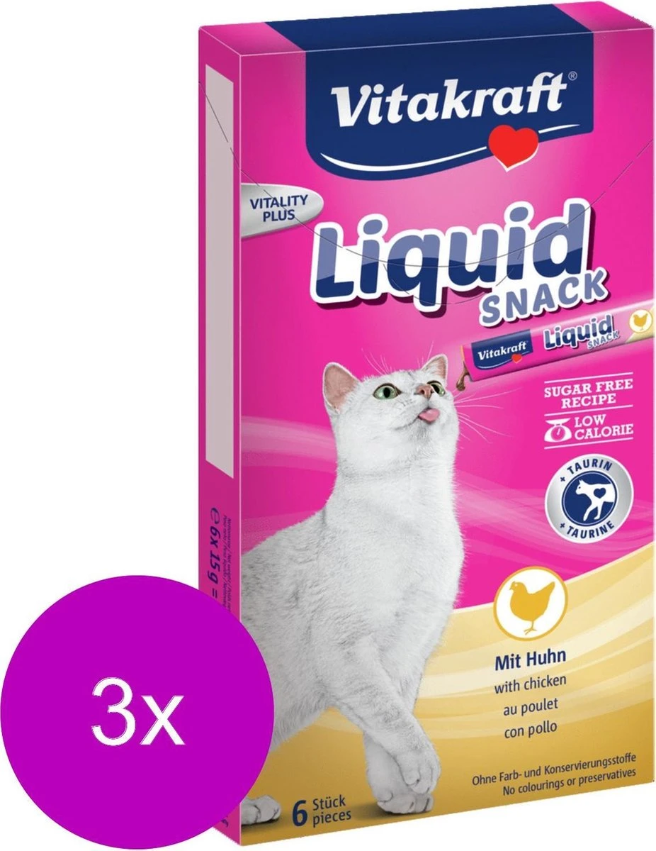 Vitakraft Cat Liquid Snack 6 Stuks - Kattensnack - 3 X Kip - Afbeelding 2