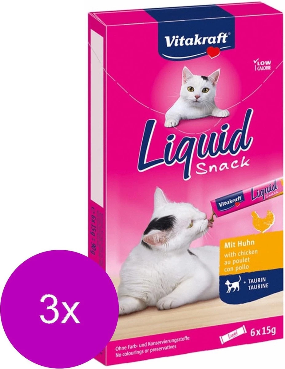 Vitakraft Cat Liquid Snack 6 Stuks - Kattensnack - 3 X Kip - Afbeelding 3