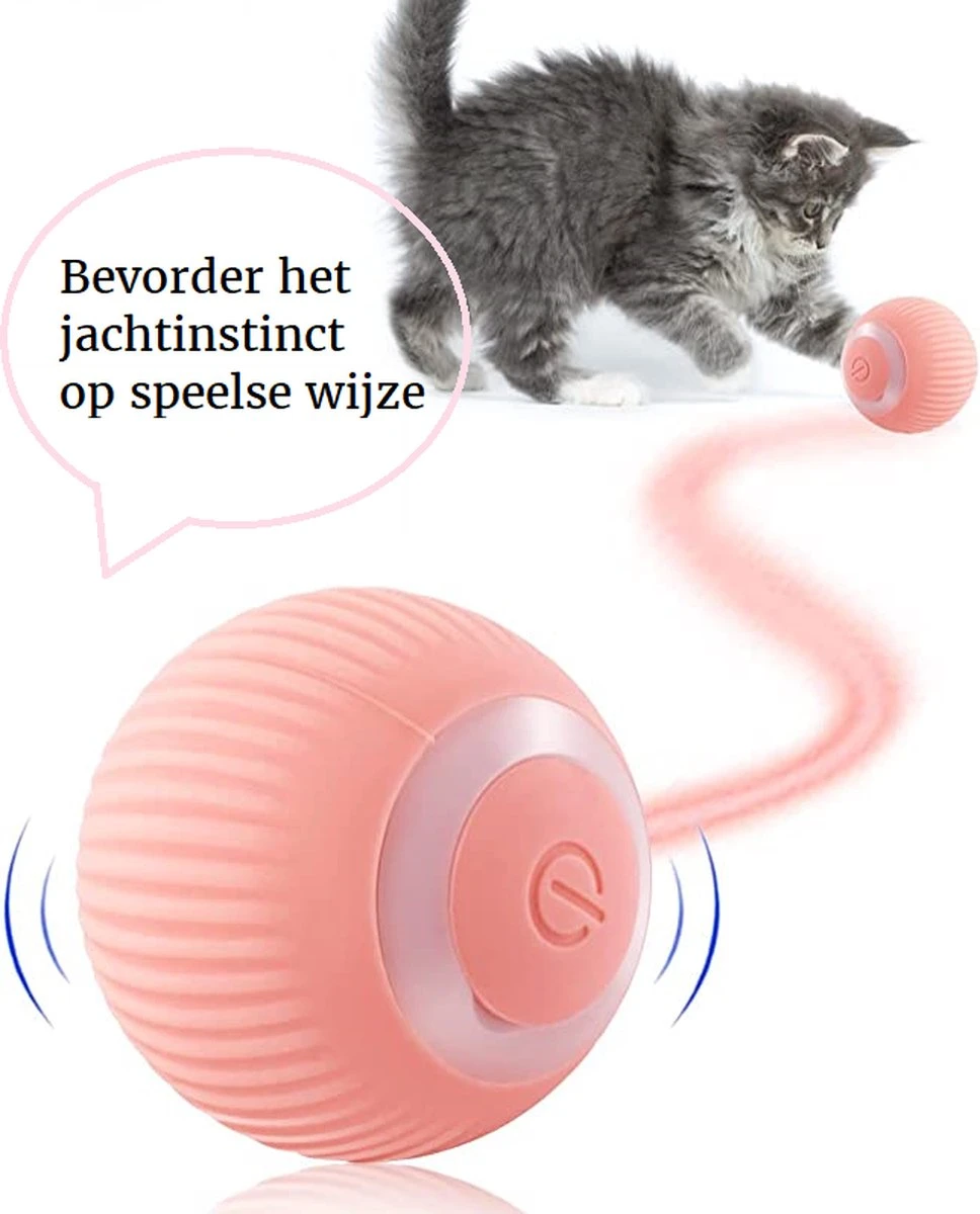 Otiume Slimme Katten Speeltje - Interactieve Zelf Rollende Bal Voor Katten - Kattenspeeltjes - USB Oplaadbaar- Turquoise - Afbeelding 7