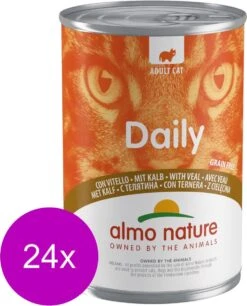 Almo Nature Blik Adult Cat Daily Menu 400 G - Kattenvoer - 24 X Kalf
