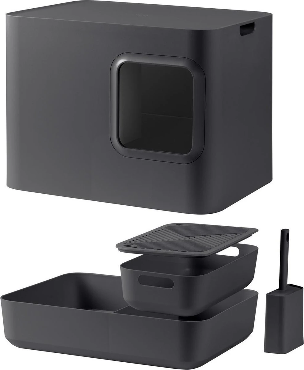 Hoopo® Dome Kattenbak Grijs - Kattenbak - Kattenbakschep - Kattenbakmat - Afbeelding 8